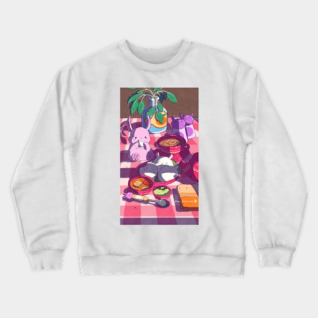 Bunny eating Crewneck Sweatshirt by Two elephants 